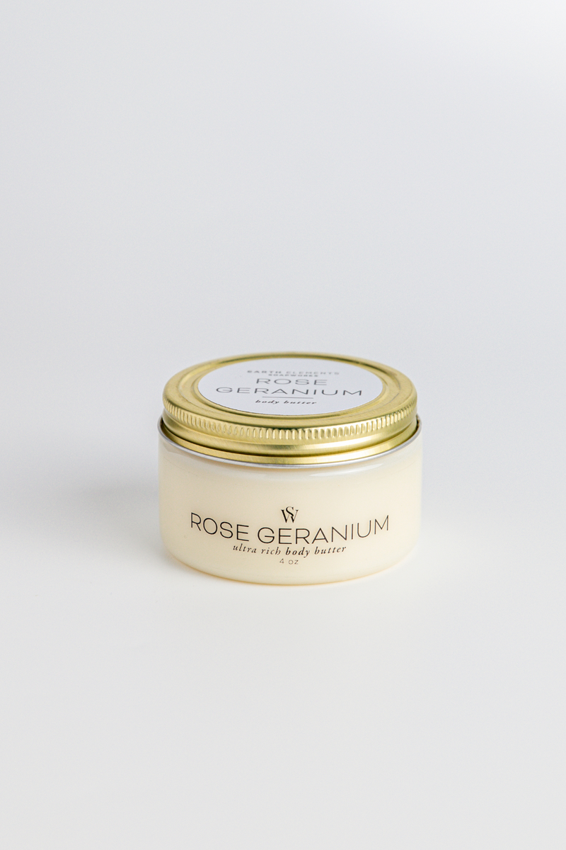 ROSE GERANIUM BODY BUTTER - Earth Elements Soapworks 