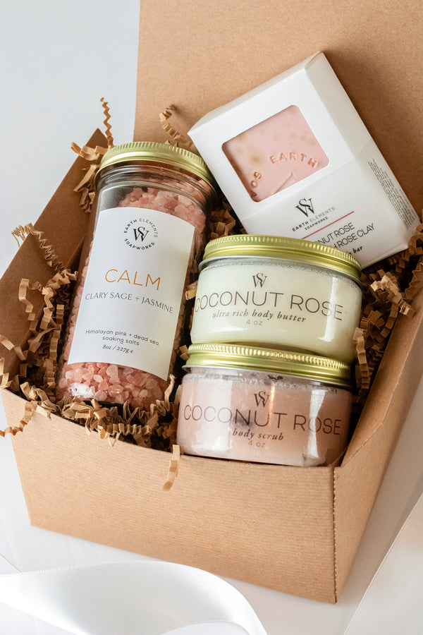 Coconut Rose Gift Set - Earth Elements Soapworks 
