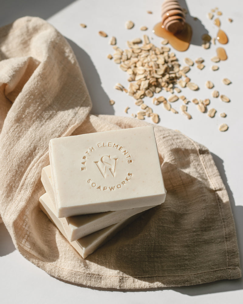 GOAT MILK + OATMEAL WITH HONEY SOAP - Earth Elements Soapworks 