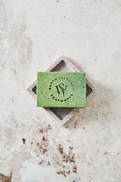 PEPPERMINT + EUCALYPTUS + ROSEMARY WITH SPIRULINA SOAP - Earth Elements Soapworks 